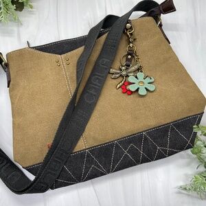 CHALA Prism Crossbody Shoulder Purse w/Adjustable Strap-Dragonfly key fob